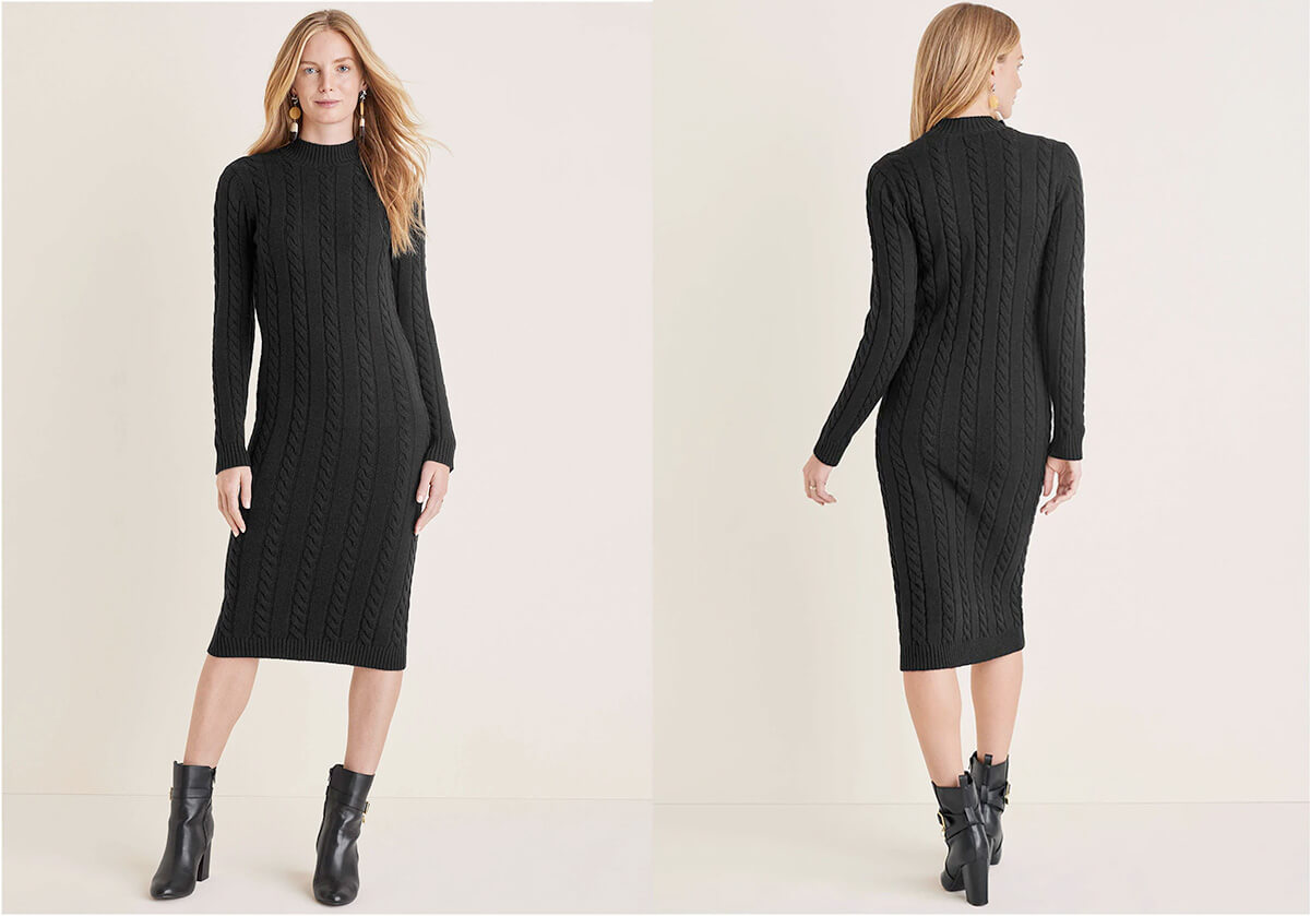 VENUS Mockneck Midi Sweater Dress