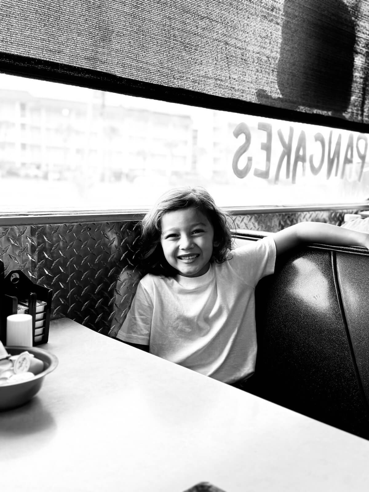 Adam Thomas Ziemba diner shot in black and white