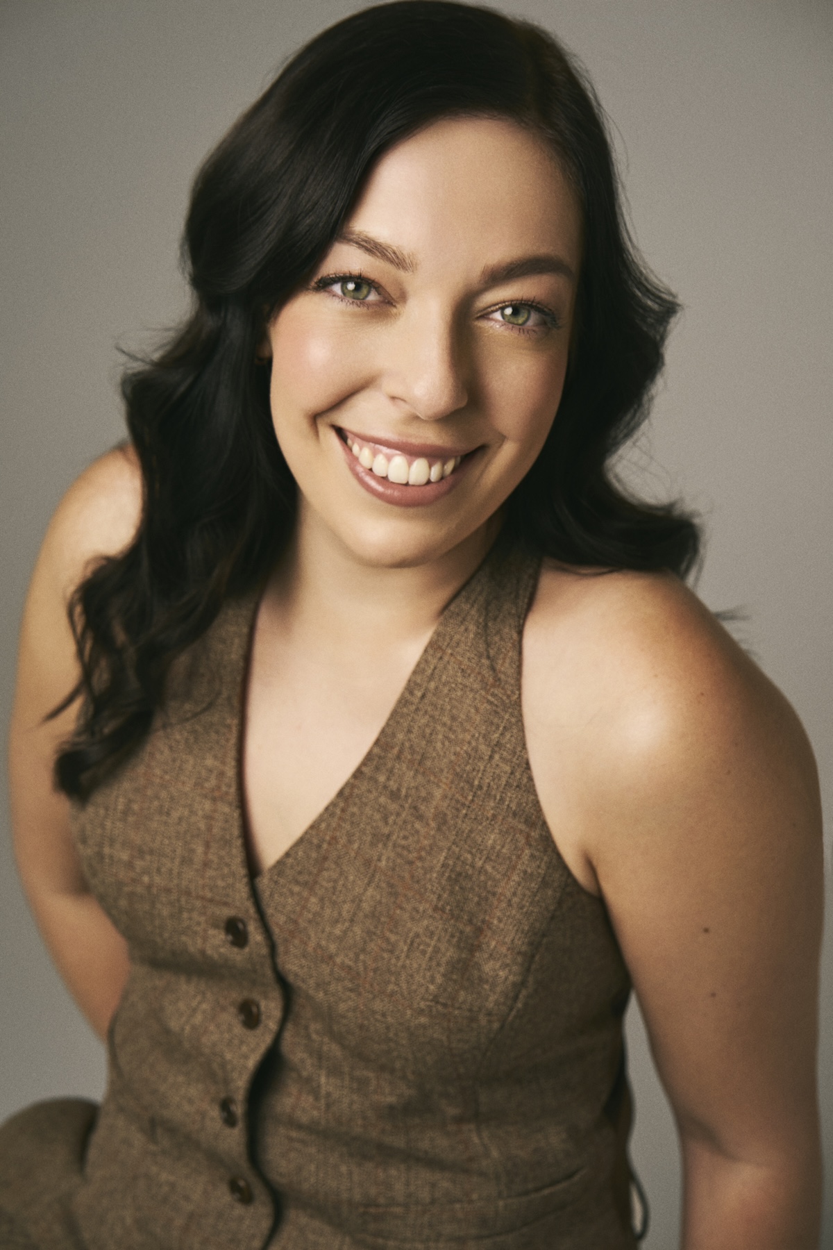 Amanda Golka close up in brown vest
