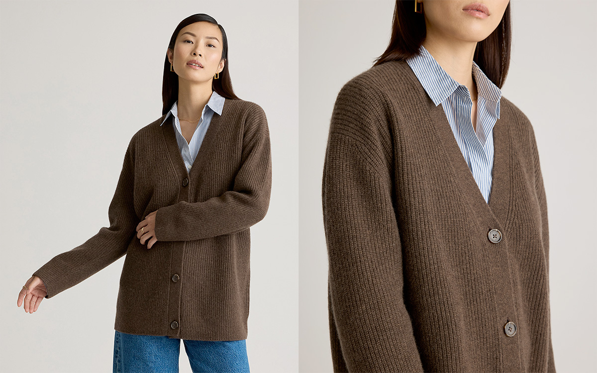 Cozy Cardigans - Quince Mongolian Cashmere Oversized Boyfriend Cardigan Sweater