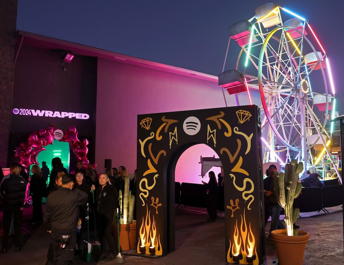 LOS ANGELES, CALIFORNIA - DECEMBER 05: A view of atmosphere is seen during the 2024 Wrapped Universe Event hosted by Spotify at NYA EAST on December 05, 2024 in Los Angeles, California. (Photo by Natasha Campos/Getty Images for Spotify ) (LOS ANGELES