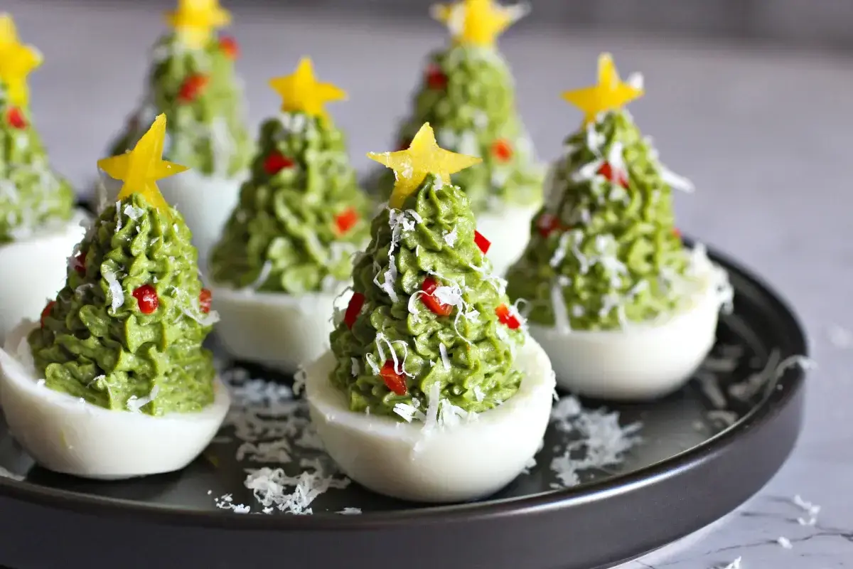 the food in my beard deviled egg christmas trees