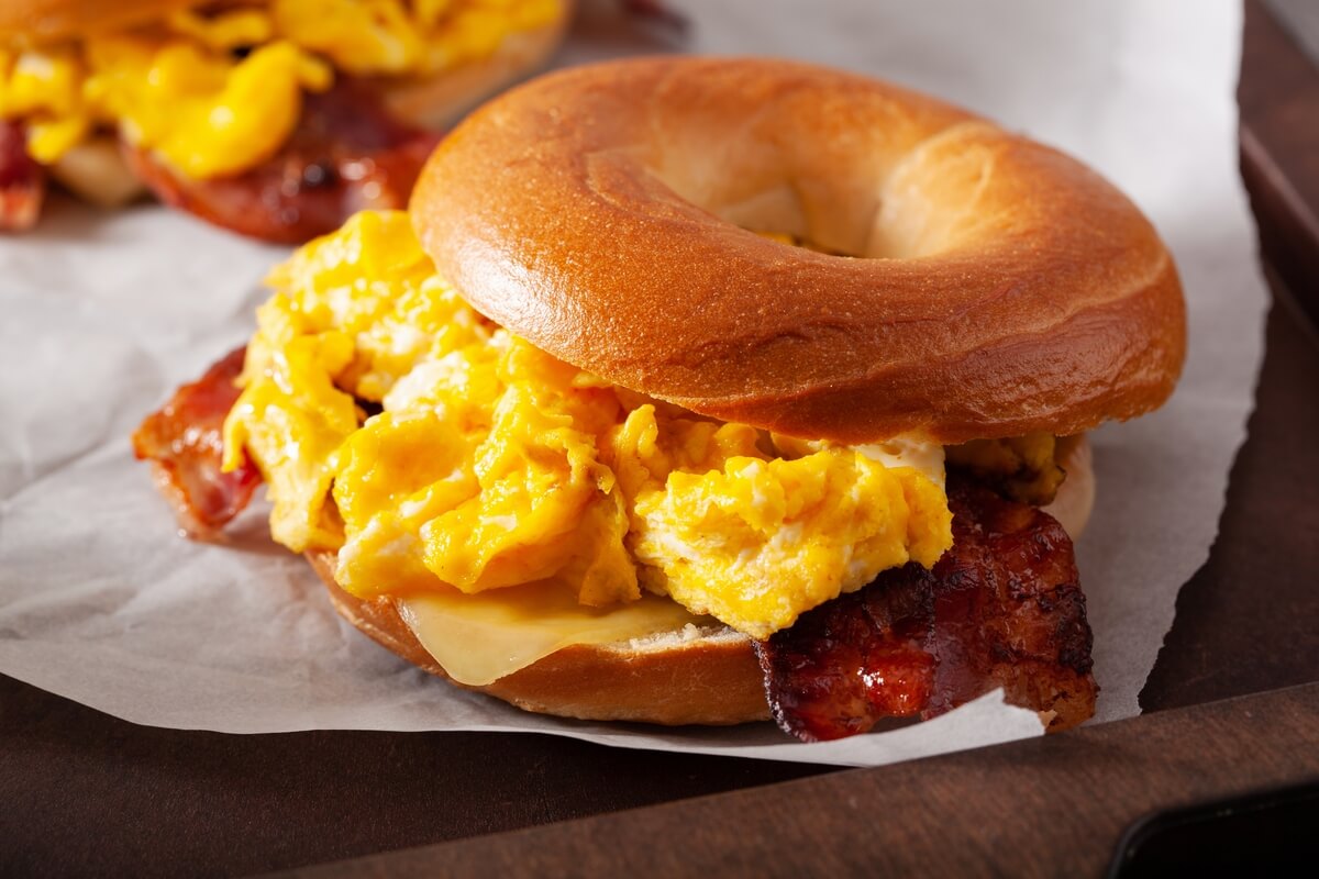 bacon egg cheese bagel