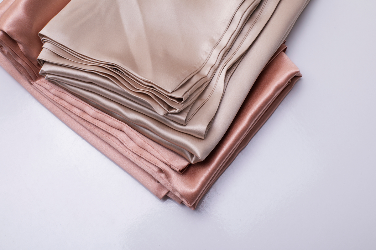 stack of silk pillowcases