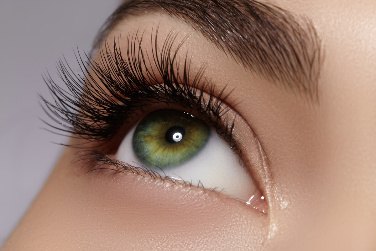 closeup of long lashes