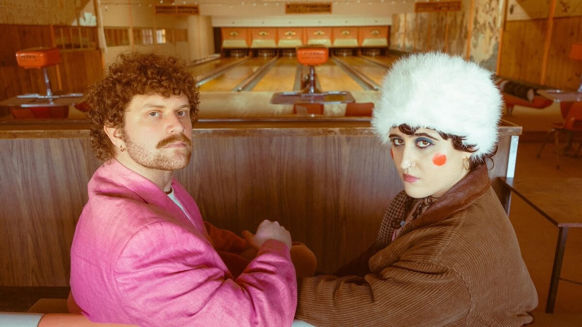 Fake Dad close-up in bowling alley
