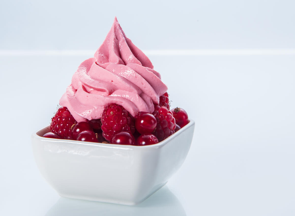 pink frozen yogurt