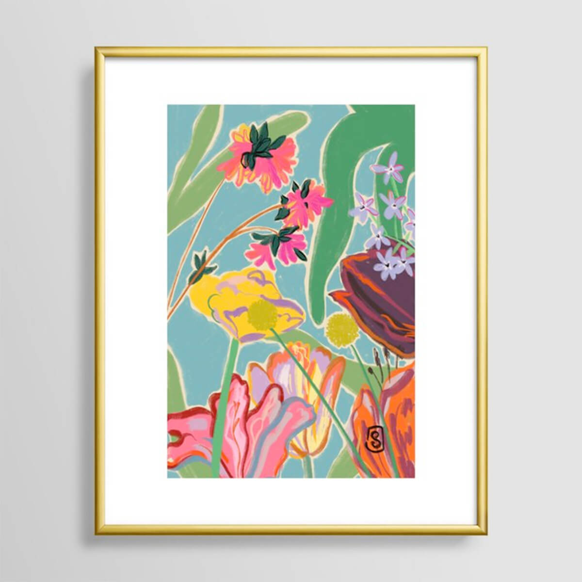 Colourful Tulips Meditation Art Print by Sandra Poliakov
