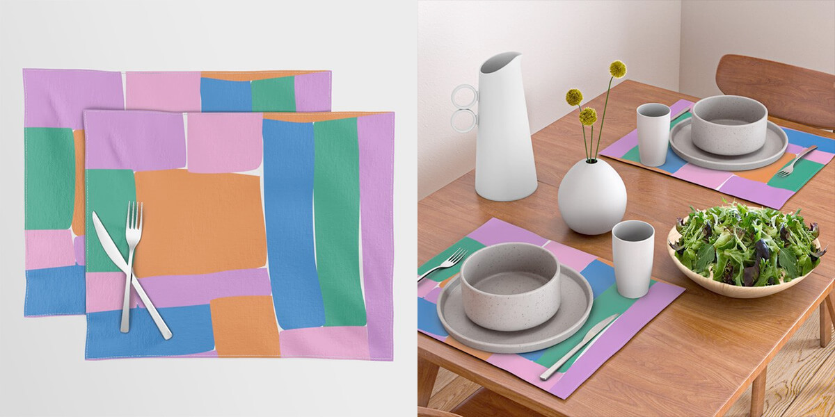 Color Blocks 5 Placemat by apricot-birch