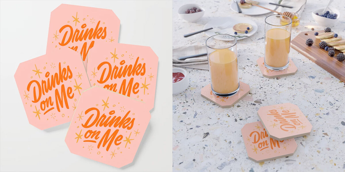 Drinks On Me Coaster by Jonathan Ball