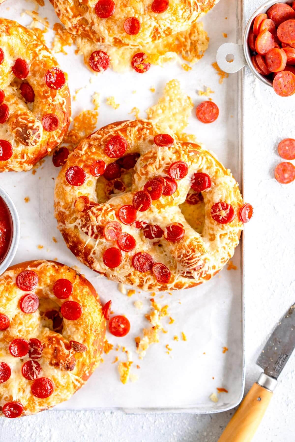 cloudy kitchen pizza pretzels
