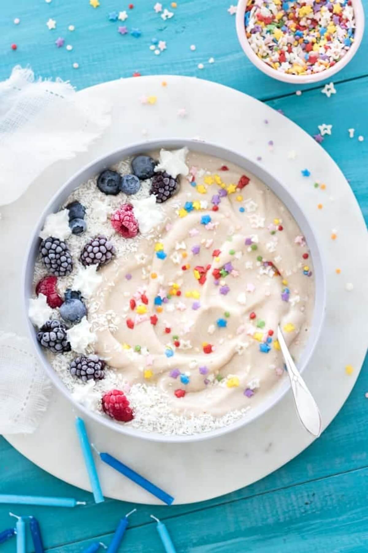 eating by elaine birthday cake smoothie bowl