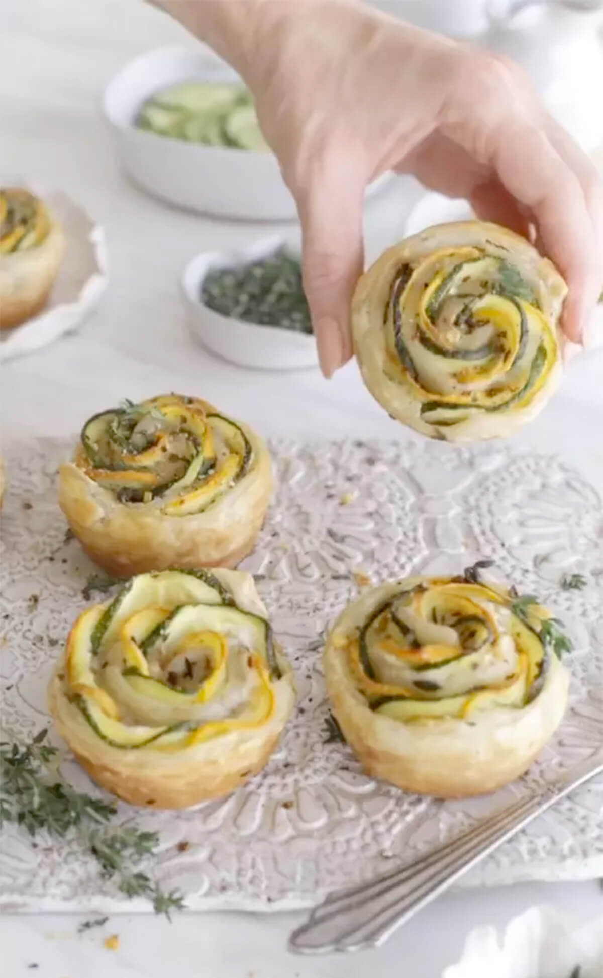 feedfeed cheesy zucchini roses