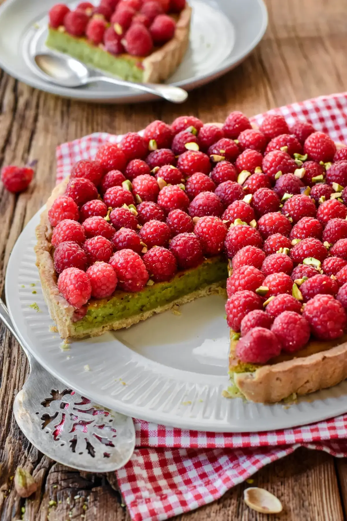 pardon your french raspberry pistachio tart