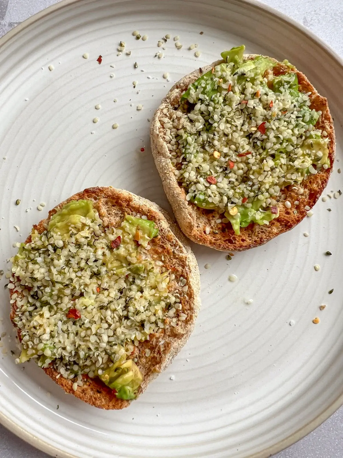 real life nutritionist english muffin avocado toast