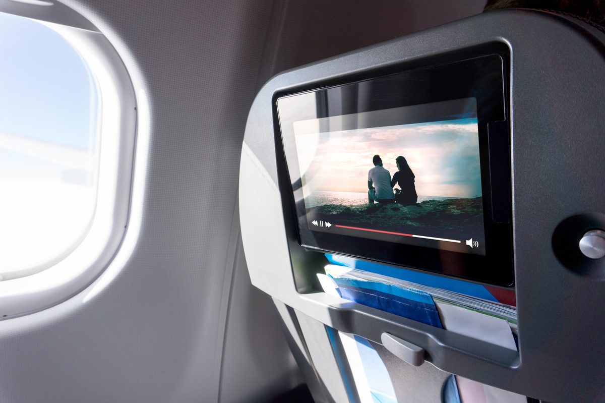 tv screen on a flight