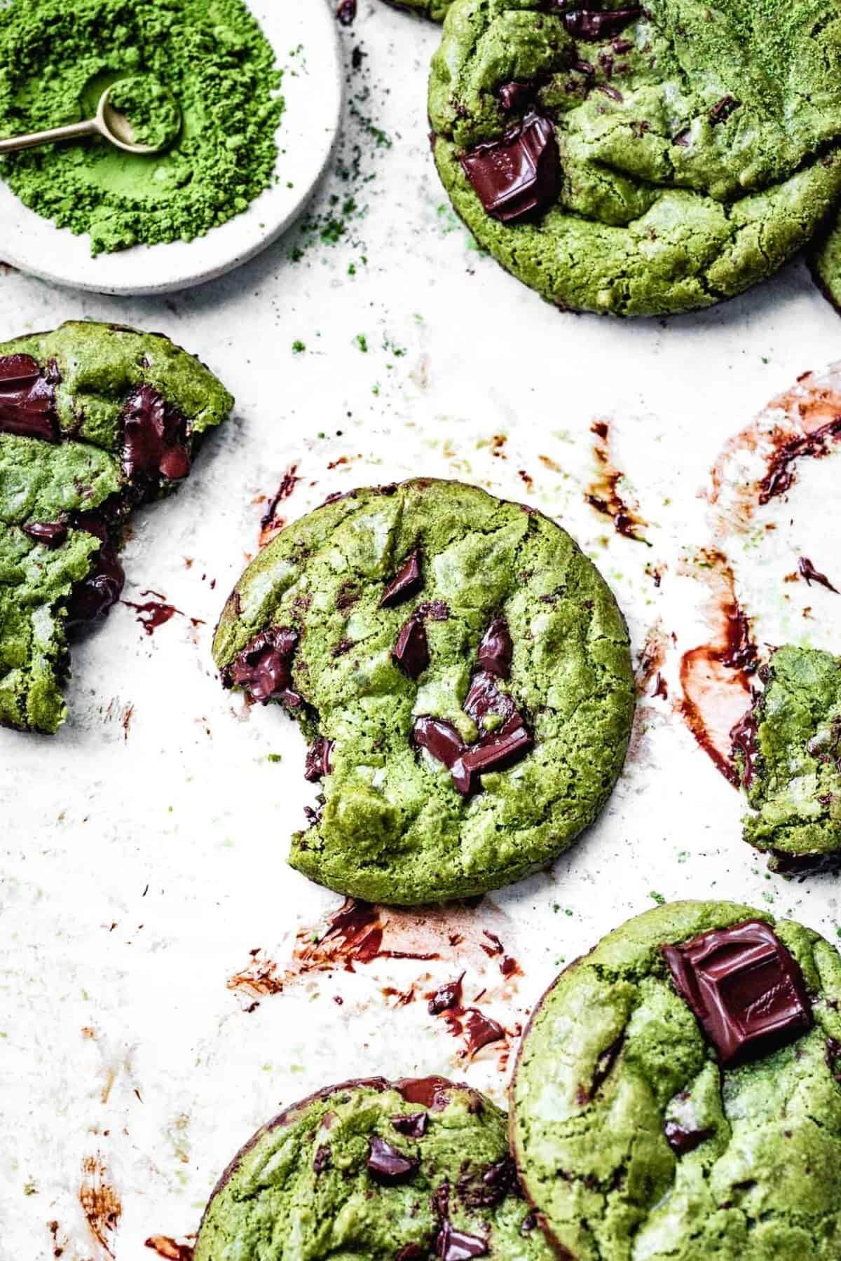 bojon gourmet matcha chocolate chip cookies