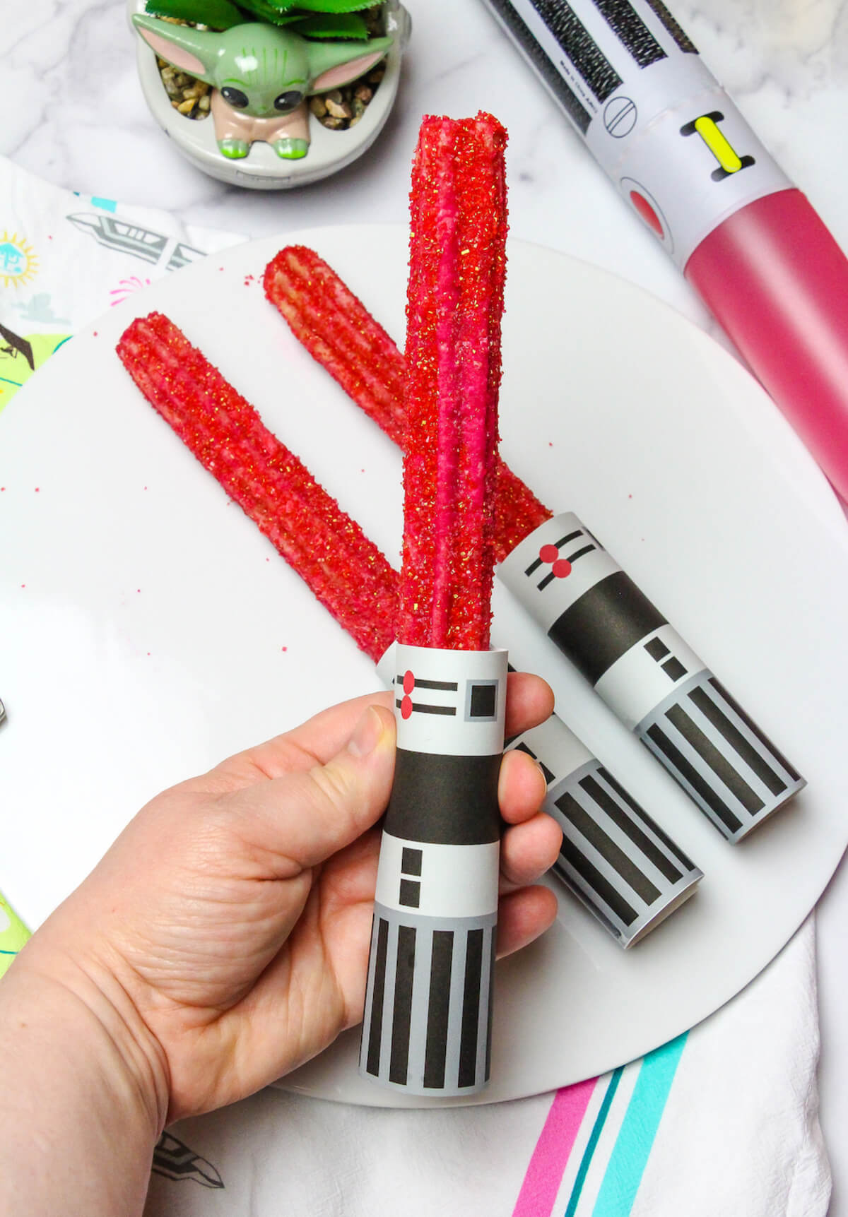 brite and bubbly red lightsaber churros
