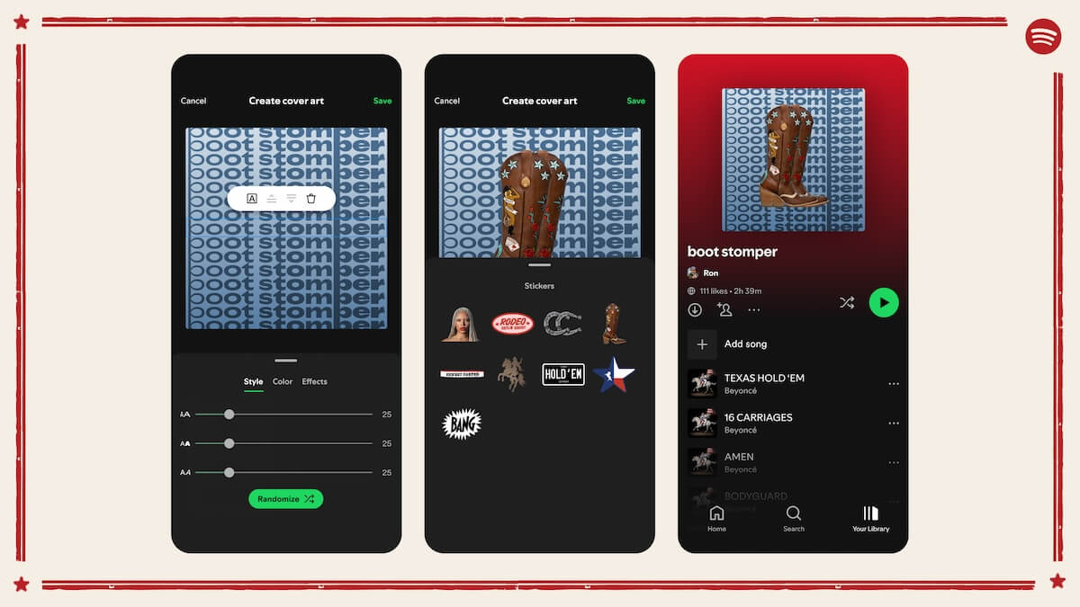 Beyoncé: Cowboy Carter Spotify Sticker examples