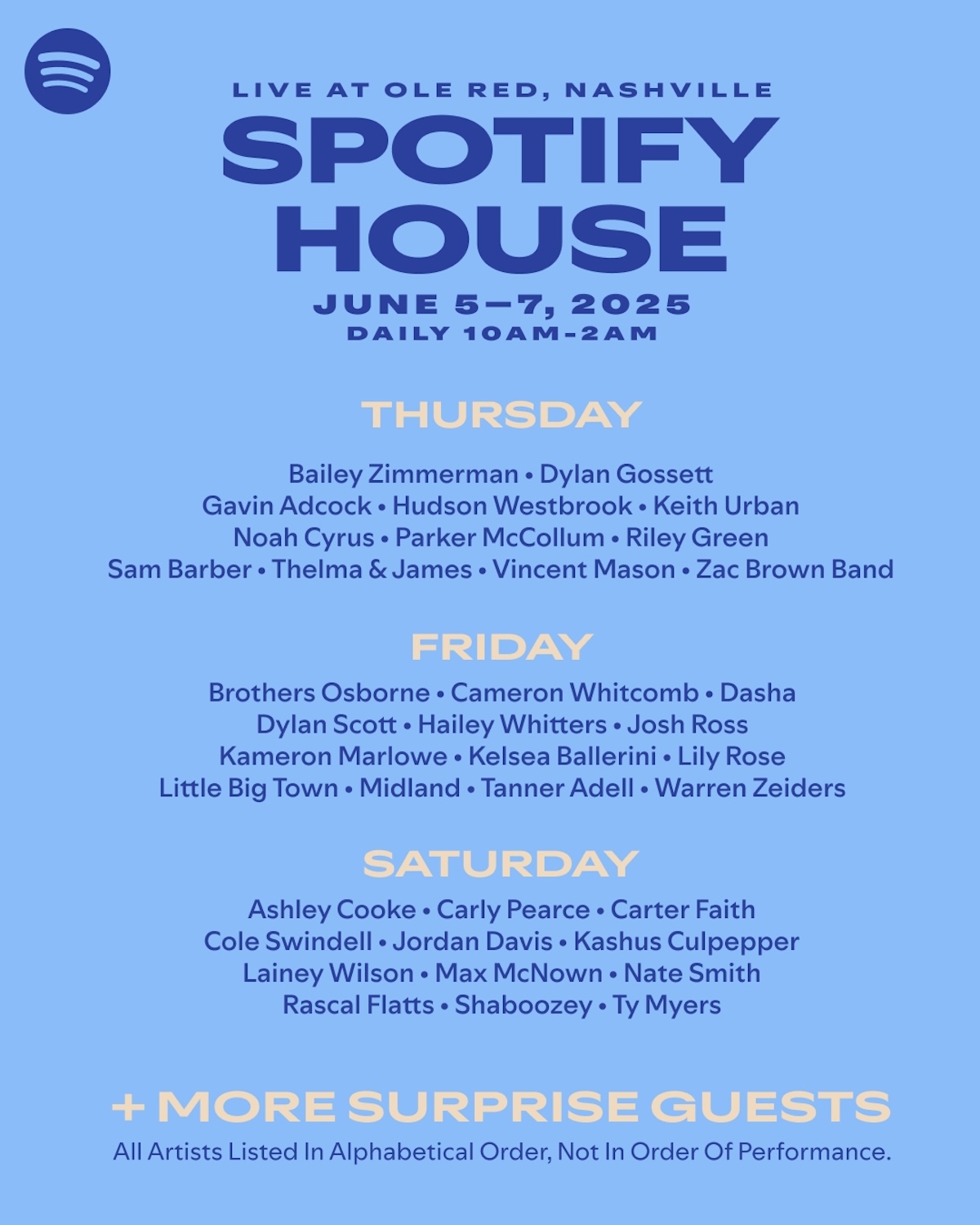 Spotify House CMA Fest 2025 poster