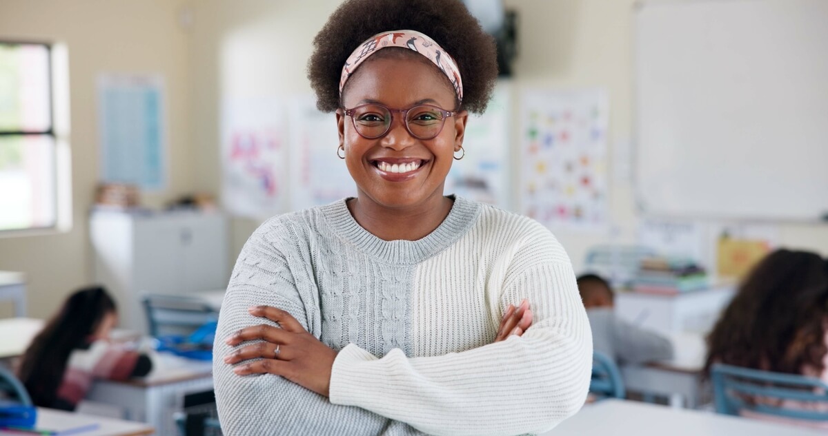 teacher in front of the classroom