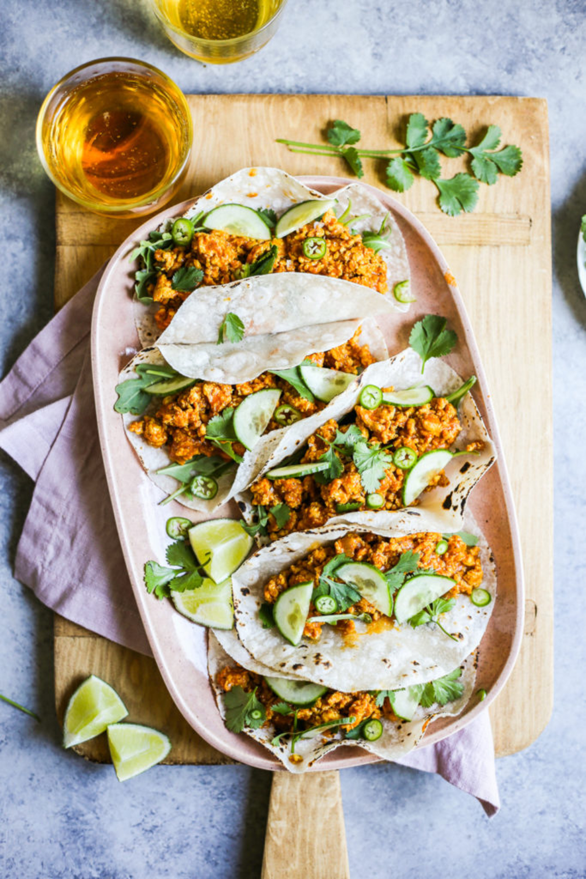 the defined dish spicy chicken tikka tacos