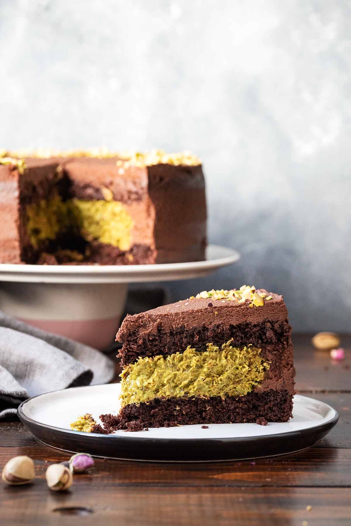 the hungry bites chocolate pistachio cake
