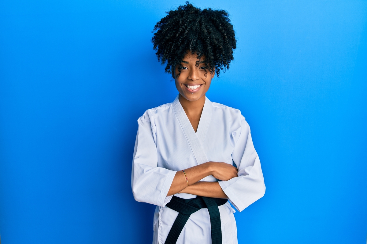 woman in karate uniform