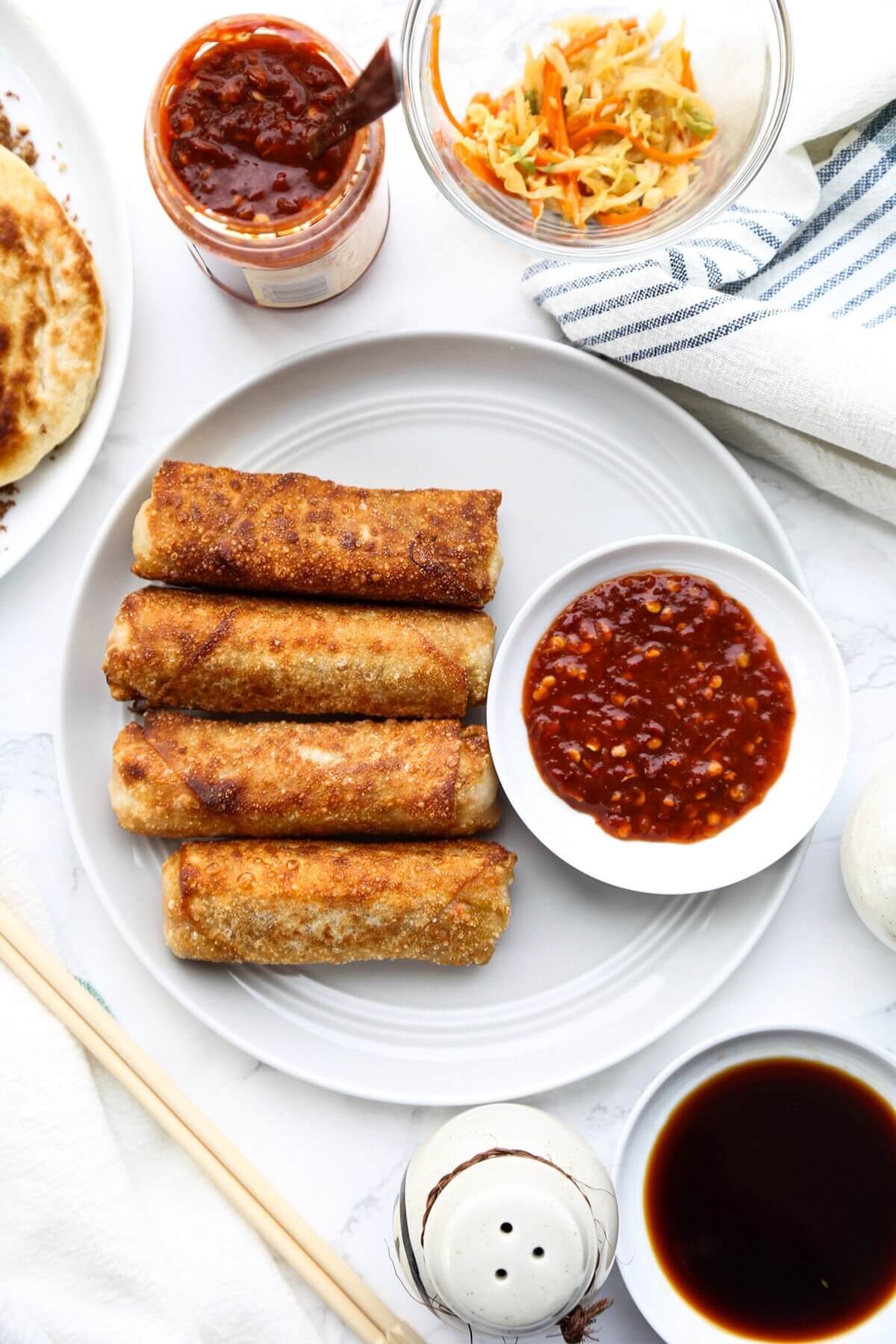 pickled plum vegetable egg rolls