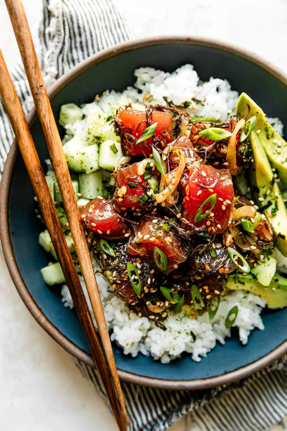 plays well with butter ahi tuna poke bowl