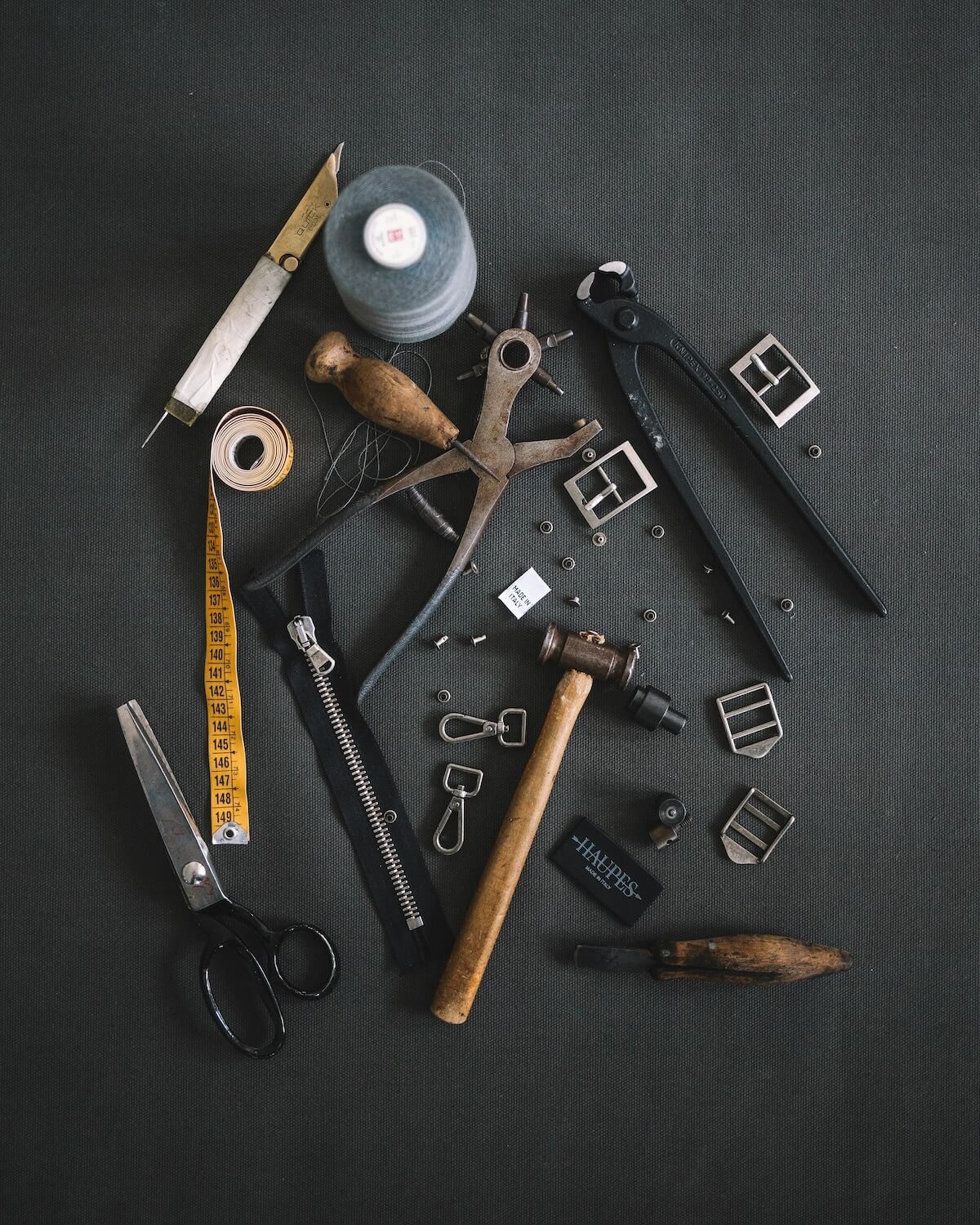 Unsplash: Leather working tools by Haupes