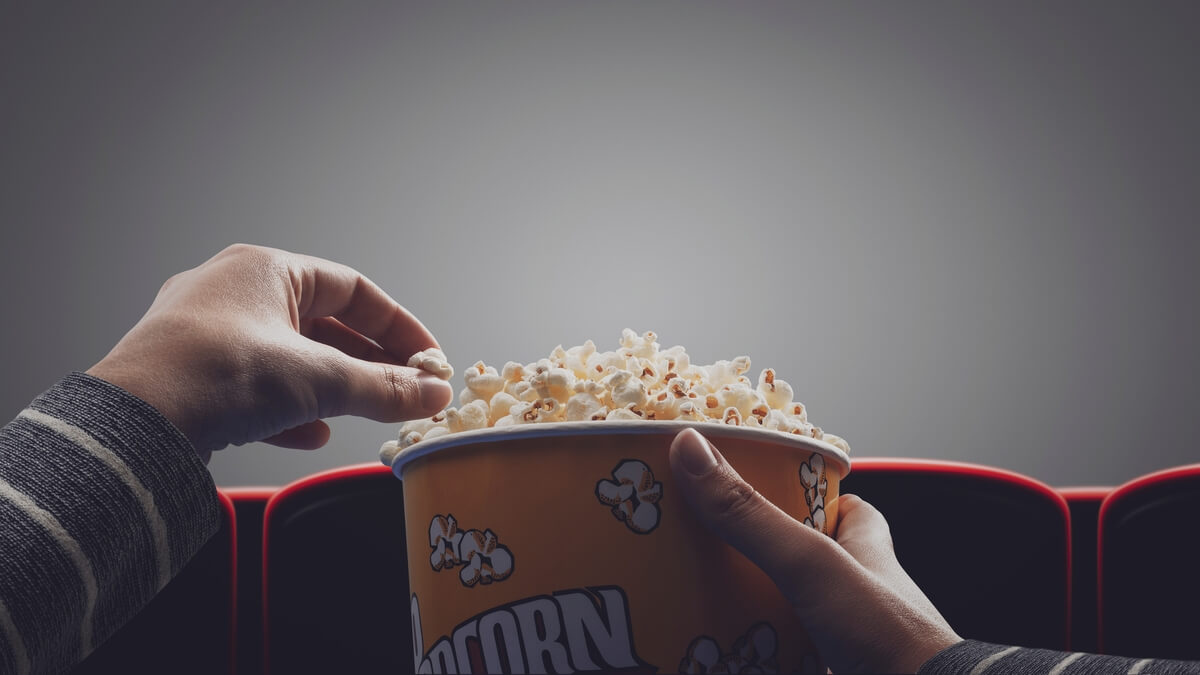 heading eating popcorn