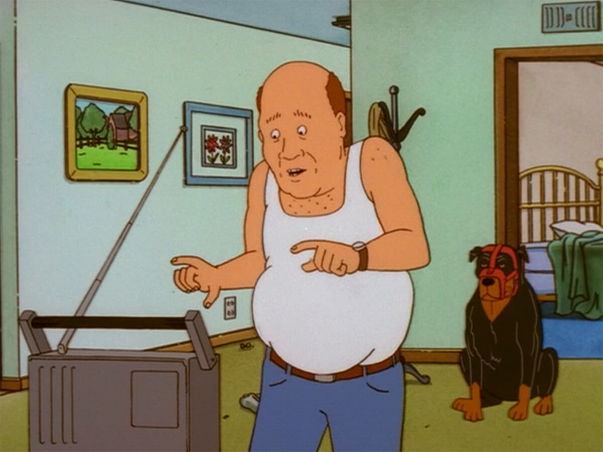 King of the Hill: Bill Dauterive dancing with rottweiler