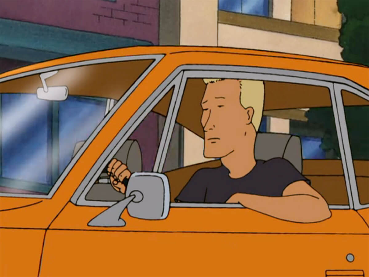 King of the Hill: Jeffrey Boomhauer driving car