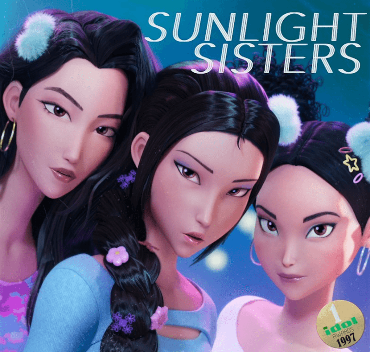 KPop Demon Hunters: Sunlight sisters poster of Celine, Miyeoung and