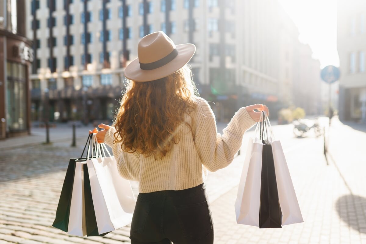 woman on a shopping spree