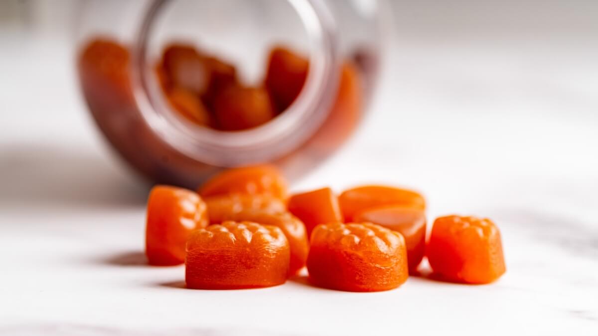 Shutterstock: Bright and Airy Photo of Edible Gummies for Hair, Skin, and Nails