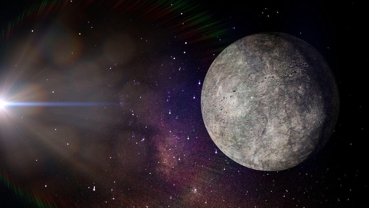 Shutterstock: the planet Mercury, smallest planet of the solar system (3d illustration, elements of this image are furnished by NASA)