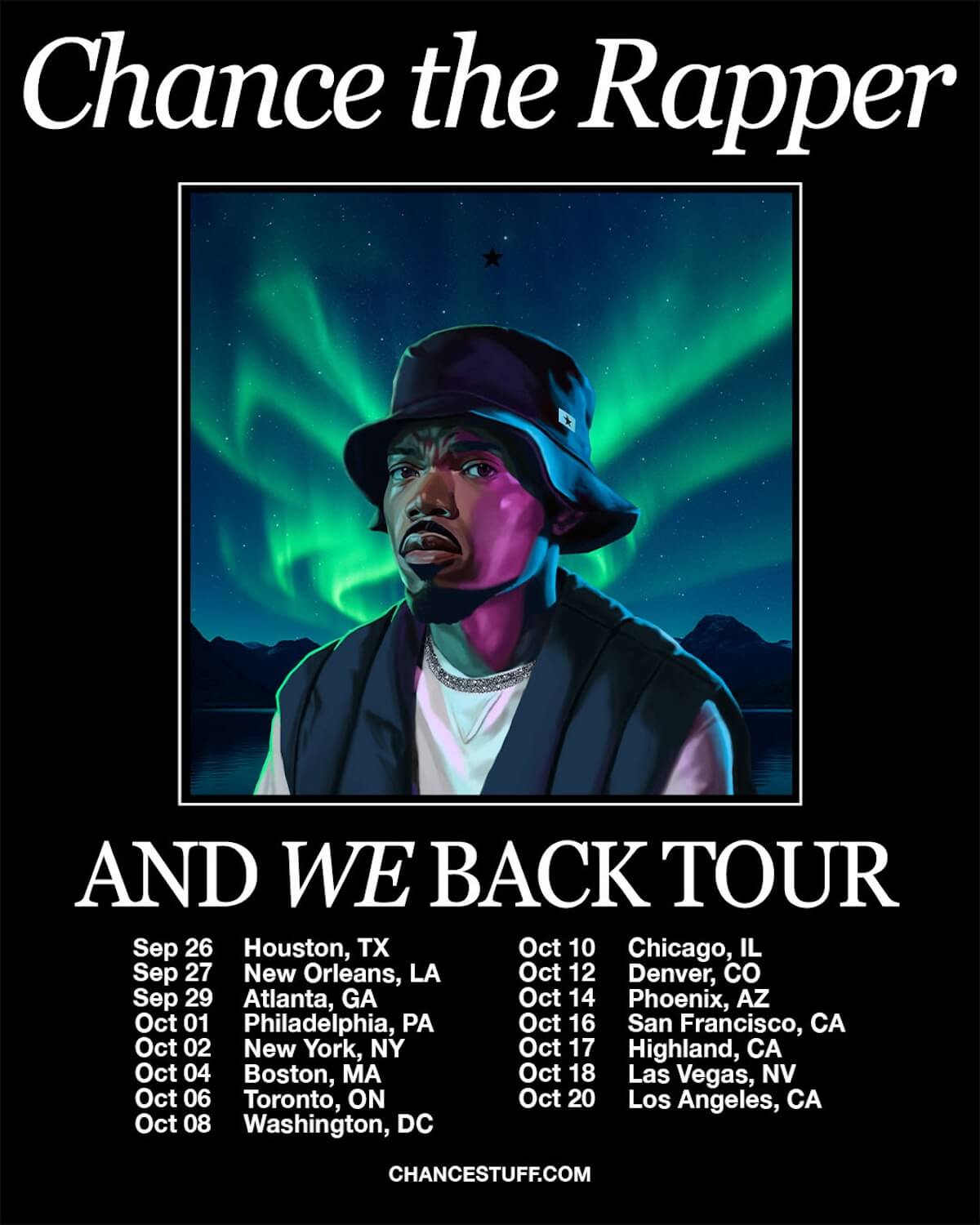 Chance the Rapper And We Back Tour poster