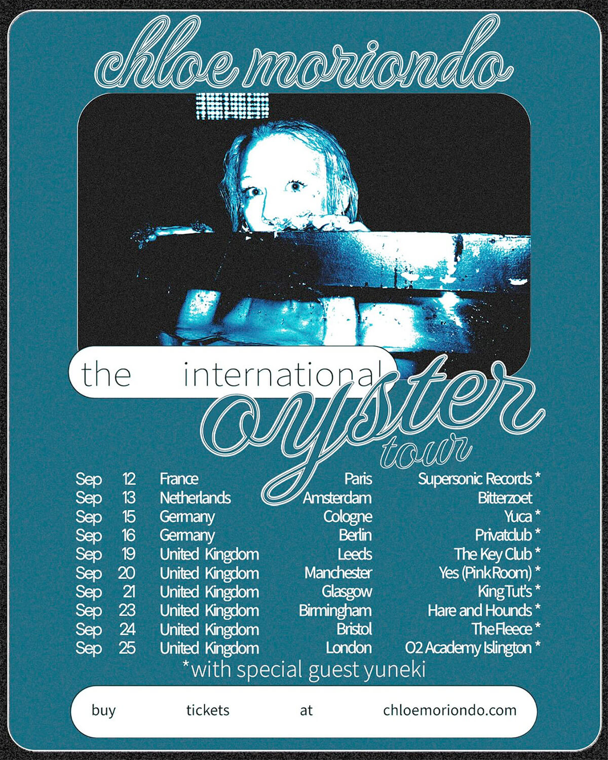 Chloe Moriondo fall 2025 tour pster