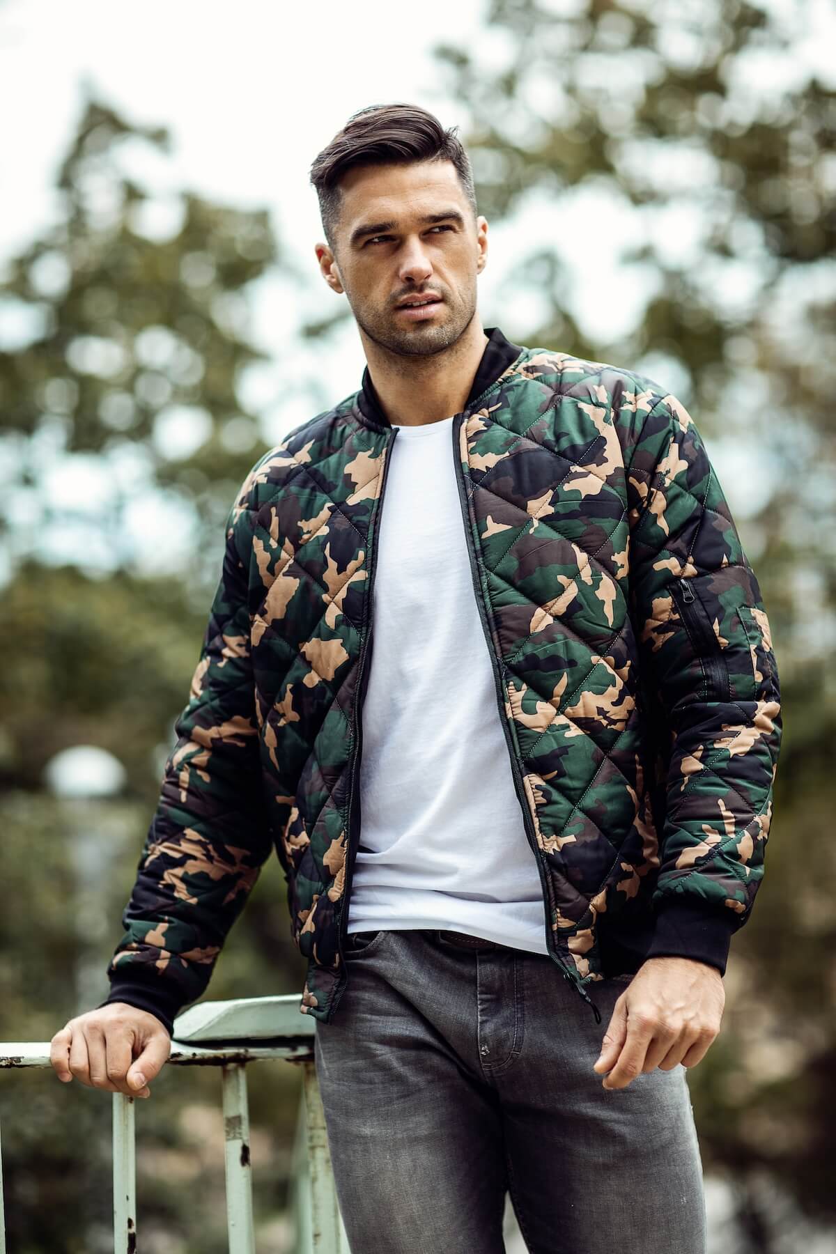 Shutterstock: Handsome man wear military jacket