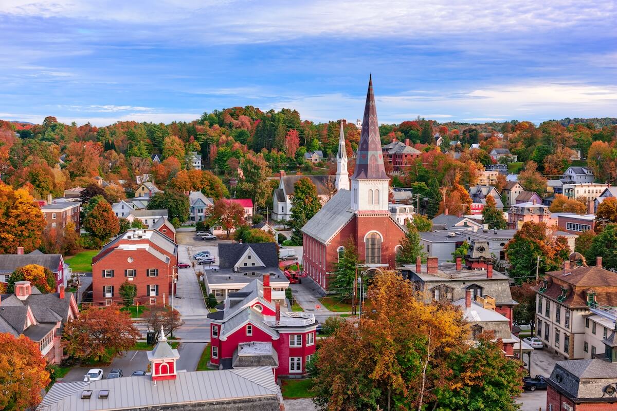 Shutterstock: Montpelier, Vermont, USA town skyline.