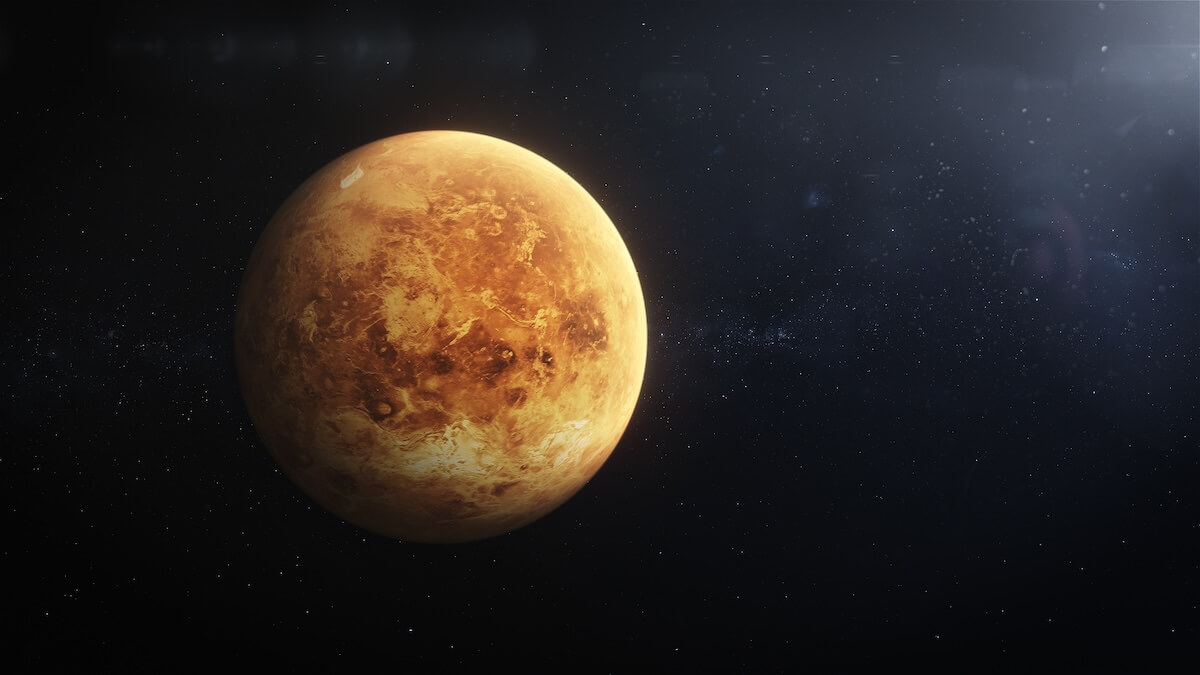 Shutterstock: Venus - High resolution 3D images presents planets of the solar system. Surface of the morning star. Surface of the evening star.