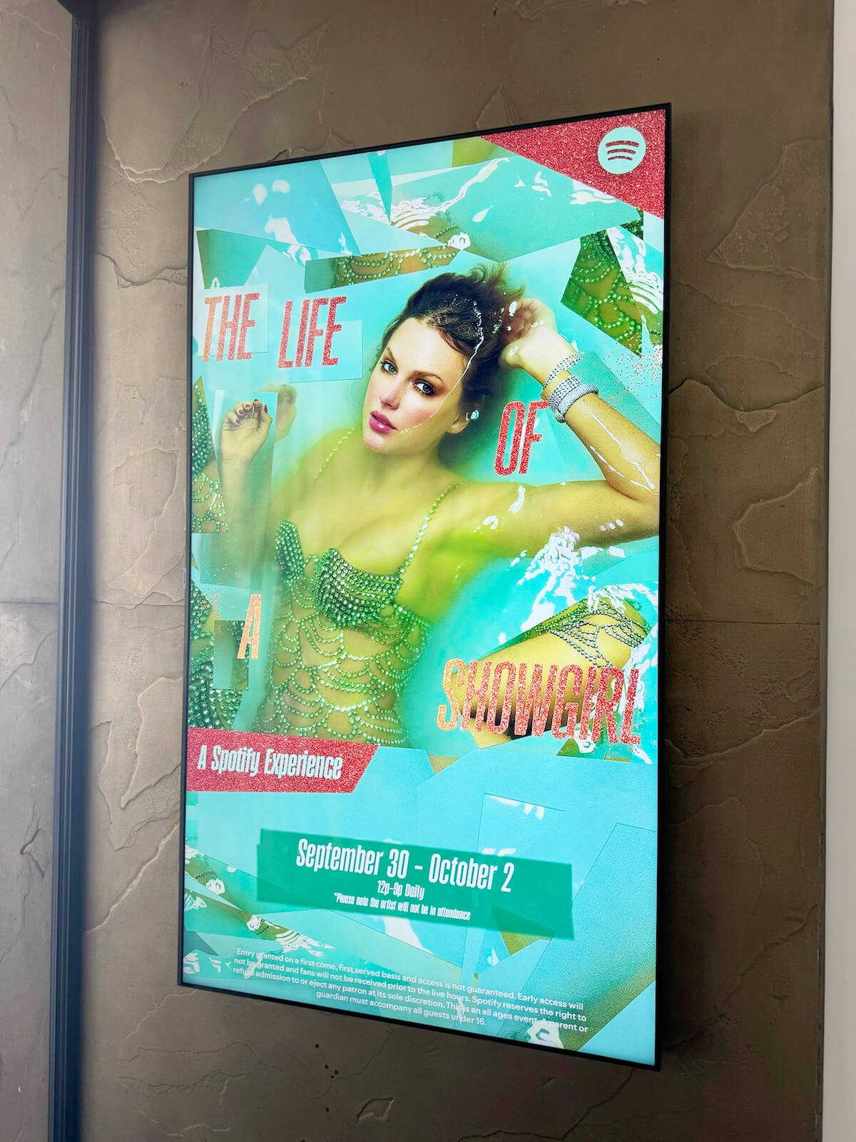 Taylor Swift: The Life of a Showgirl: A Spotify event poster