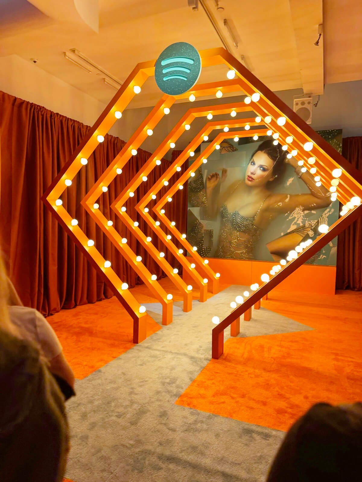 Taylor Swift: The Life of a Showgirl: A Spotify event light tunnel photo op