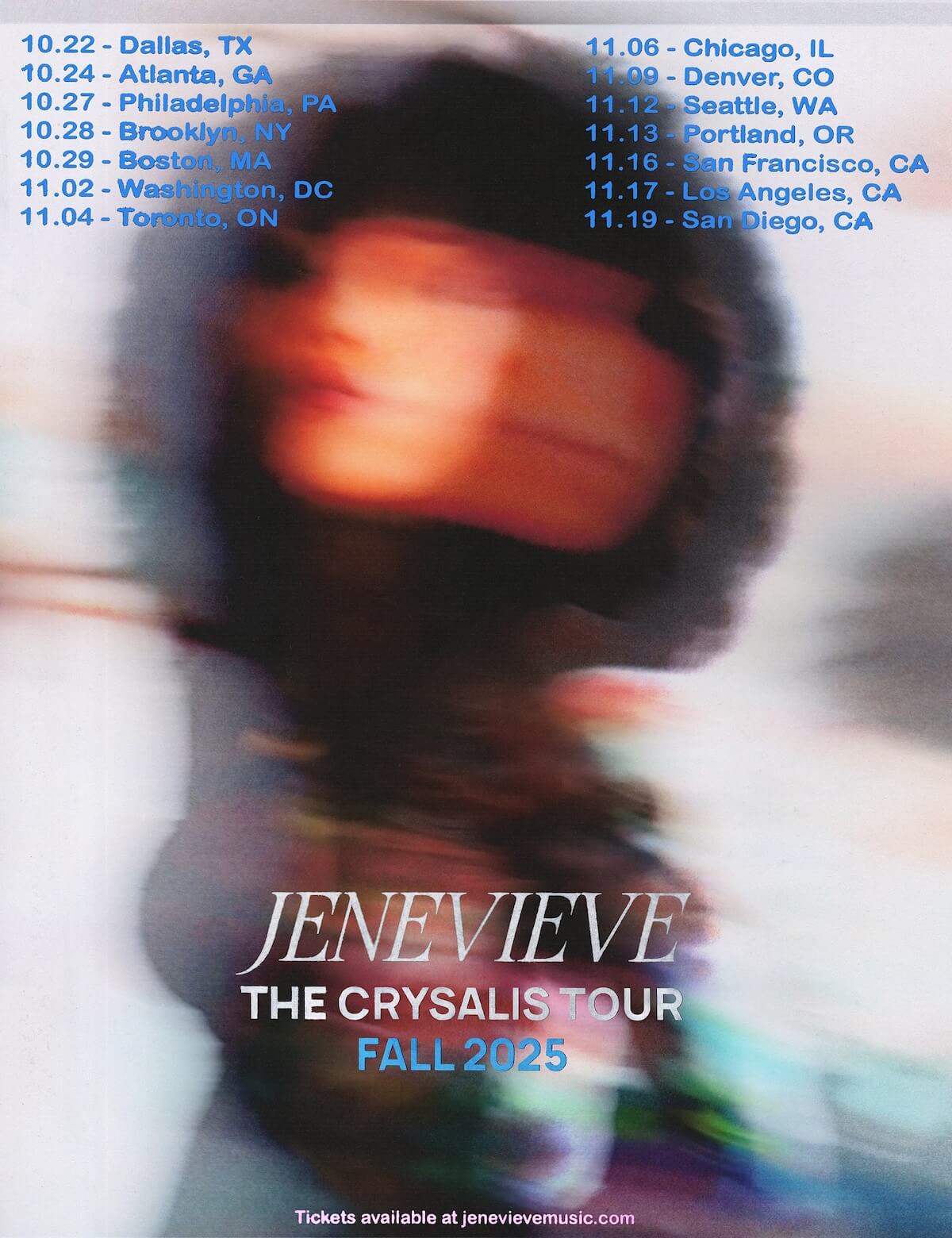 Jeneveive Crysalis tour poster