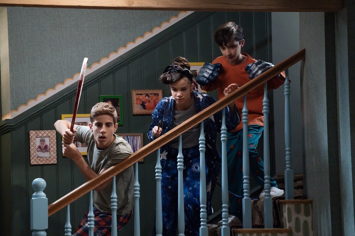 Wizards Beyond Waverly Place: Roman, Billie and Milo on the stairs by Lara Solanki